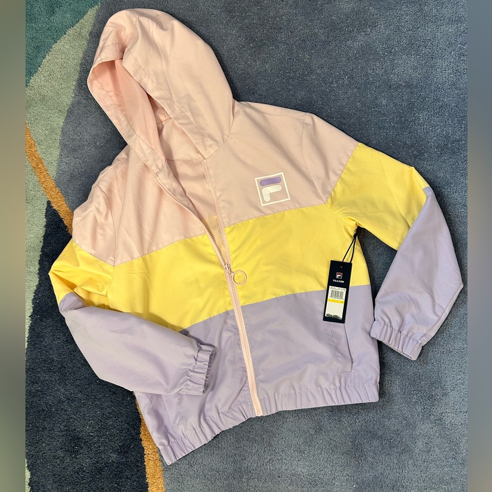 Pastel Fila windbreaker with hood